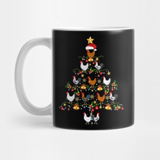 Merry Christmas Chicken Xmas Tree Funny Farmer Xmas Mug